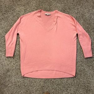 Loft V Neck Tunic Pink Sweater